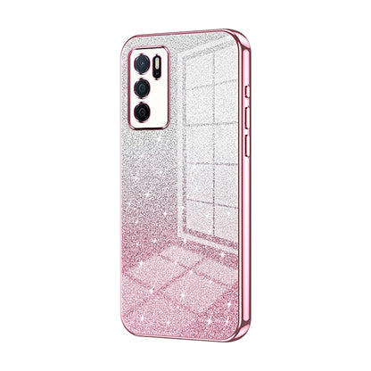 OPPO A54s Luxurious Electroplated Gradient Glitter Powder Case - Enhanced Lens Protection