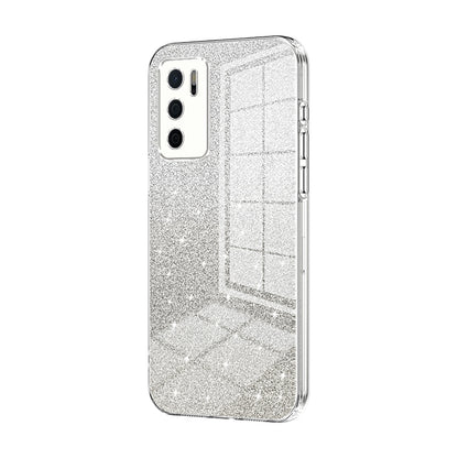 OPPO A16s Luxurious Electroplated Gradient Glitter Powder Case - Enhanced Lens Protection