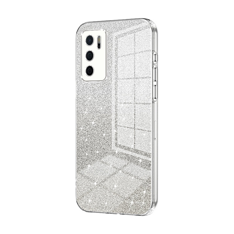 OPPO A54s Luxurious Electroplated Gradient Glitter Powder Case - Enhanced Lens Protection