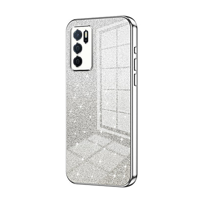 OPPO A16s Luxurious Electroplated Gradient Glitter Powder Case - Enhanced Lens Protection