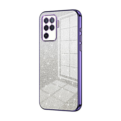 OPPO A94 4G Luxurious Electroplated Gradient Glitter Powder Case - Enhanced Lens Protection