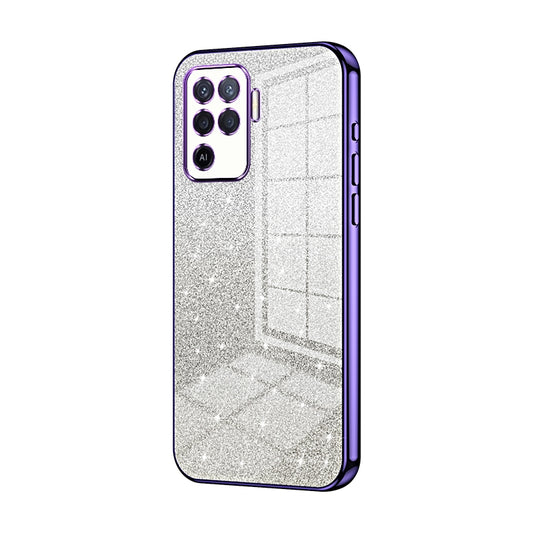 OPPO A94 4G Luxurious Electroplated Gradient Glitter Powder Case - Enhanced Lens Protection