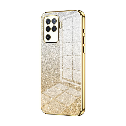 OPPO A94 4G Luxurious Electroplated Gradient Glitter Powder Case - Enhanced Lens Protection