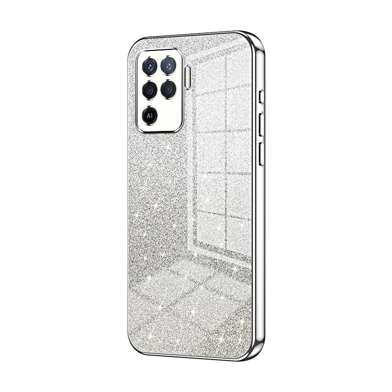 OPPO A94 4G Luxurious Electroplated Gradient Glitter Powder Case - Enhanced Lens Protection