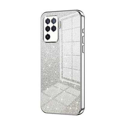 OPPO A94 4G Luxurious Electroplated Gradient Glitter Powder Case - Enhanced Lens Protection