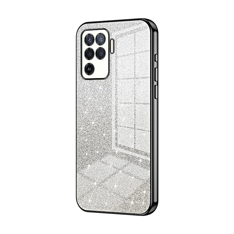 OPPO A94 4G Luxurious Electroplated Gradient Glitter Powder Case - Enhanced Lens Protection