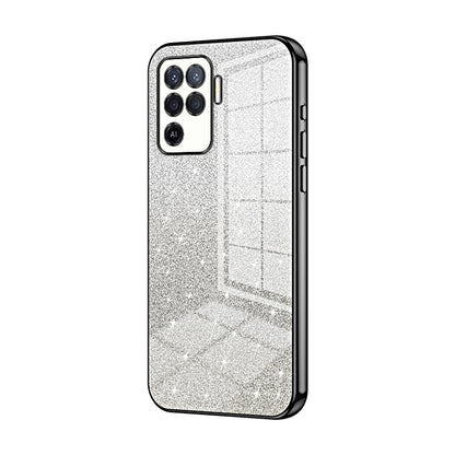 OPPO A94 4G Luxurious Electroplated Gradient Glitter Powder Case - Enhanced Lens Protection