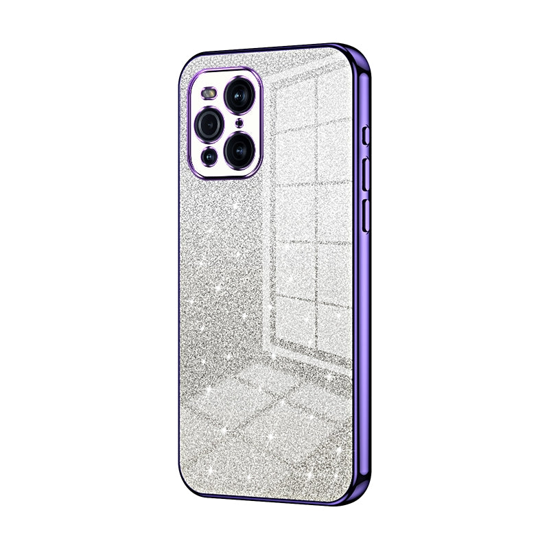 OPPO Find X3 Luxurious Electroplated Gradient Glitter Powder Case - Enhanced Lens Protection