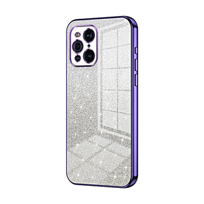 OPPO Find X3 Luxurious Electroplated Gradient Glitter Powder Case - Enhanced Lens Protection