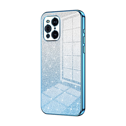 OPPO Find X3 Luxurious Electroplated Gradient Glitter Powder Case - Enhanced Lens Protection