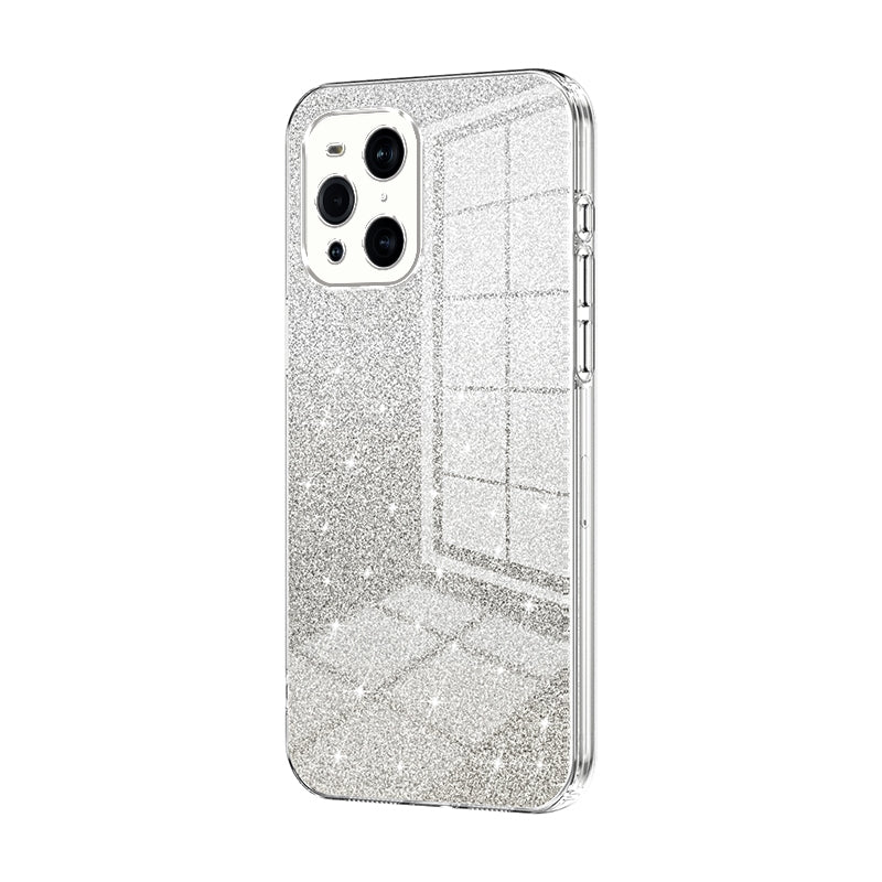 OPPO Find X3 Luxurious Electroplated Gradient Glitter Powder Case - Enhanced Lens Protection