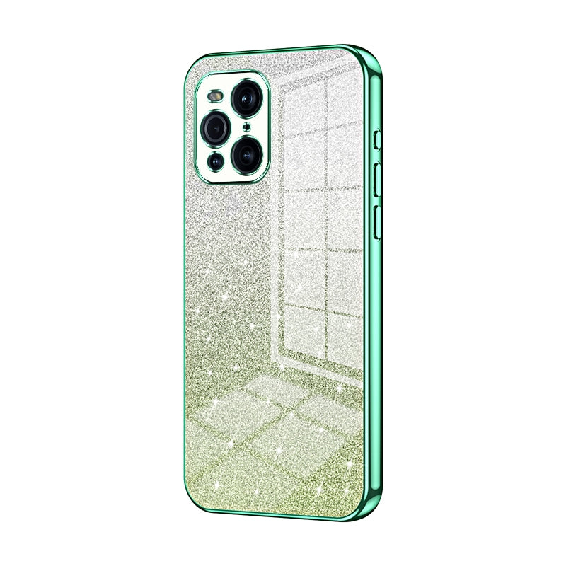 OPPO Find X3 Luxurious Electroplated Gradient Glitter Powder Case - Enhanced Lens Protection