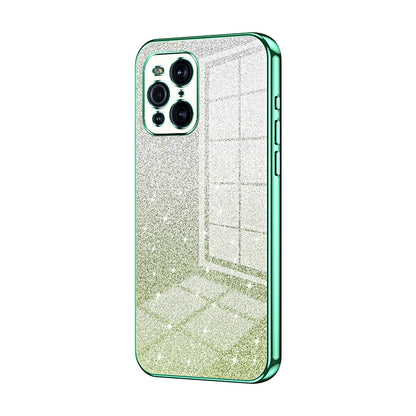 OPPO Find X3 Luxurious Electroplated Gradient Glitter Powder Case - Enhanced Lens Protection