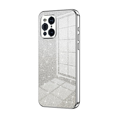 OPPO Find X3 Luxurious Electroplated Gradient Glitter Powder Case - Enhanced Lens Protection
