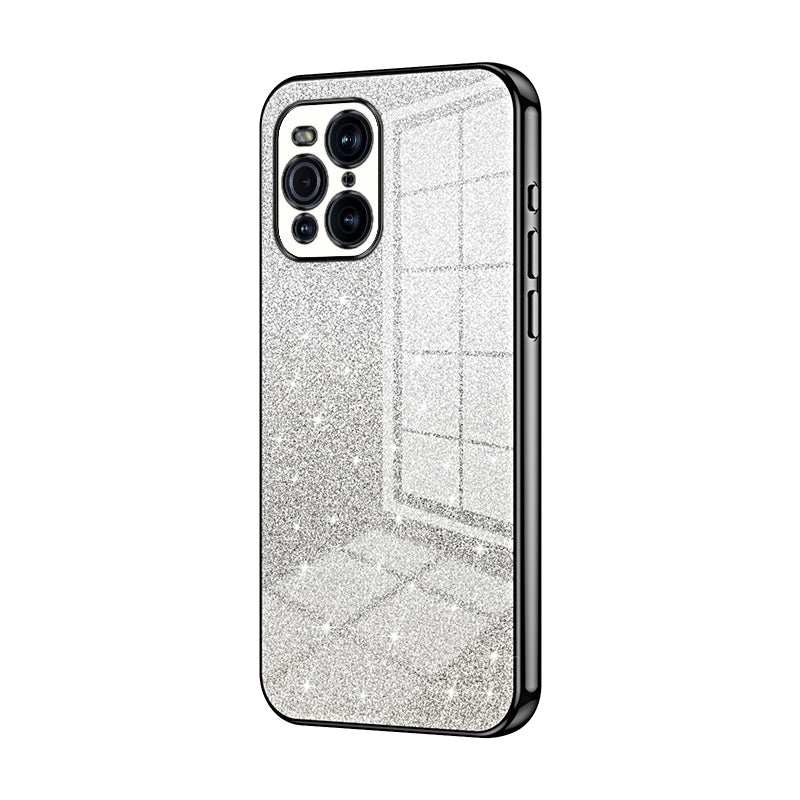 OPPO Find X3 Luxurious Electroplated Gradient Glitter Powder Case - Enhanced Lens Protection