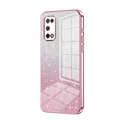 OPPO K7x Luxurious Electroplated Gradient Glitter Powder Case - Enhanced Lens Protection