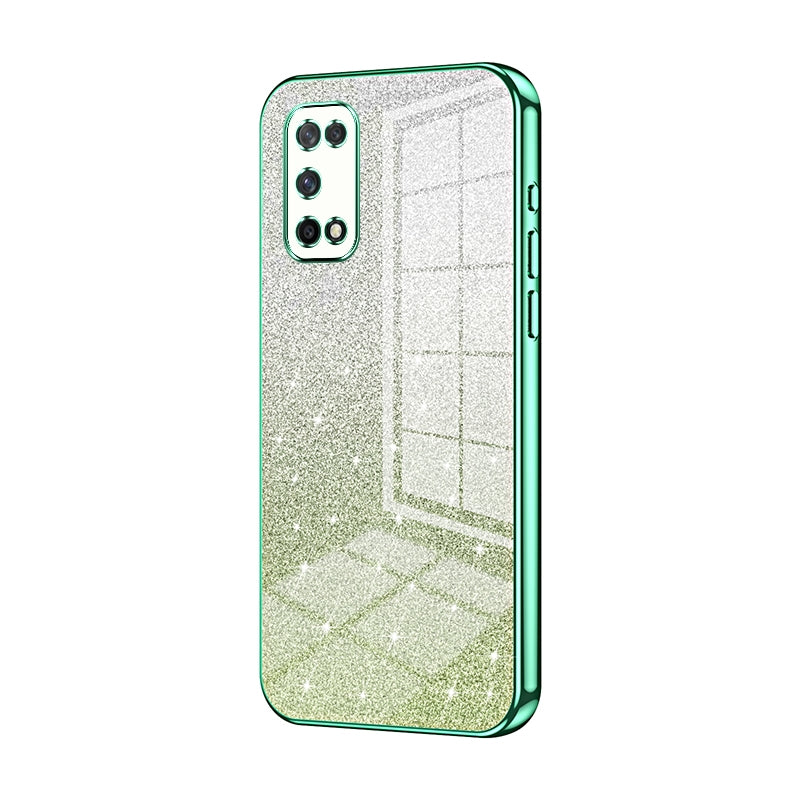 OPPO K7x Luxurious Electroplated Gradient Glitter Powder Case - Enhanced Lens Protection