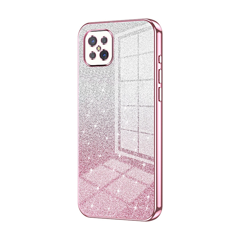 OPPO Reno4 Z 5G Luxurious Electroplated Gradient Glitter Powder Case - Enhanced Lens Protection