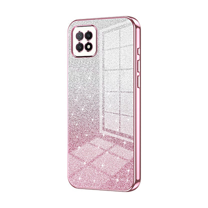OPPO A73 5G Luxurious Electroplated Gradient Glitter Powder Case - Enhanced Lens Protection