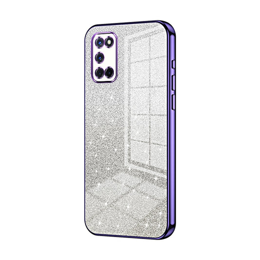 OPPO A92 Luxurious Electroplated Gradient Glitter Powder Case - Enhanced Lens Protection