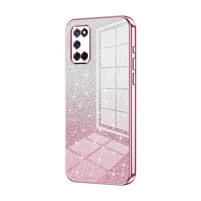 OPPO A92 Luxurious Electroplated Gradient Glitter Powder Case - Enhanced Lens Protection