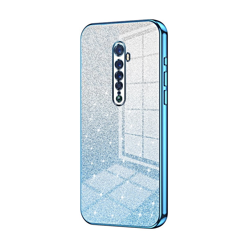 OPPO Reno2 Luxurious Electroplated Gradient Glitter Powder Case - Enhanced Lens Protection