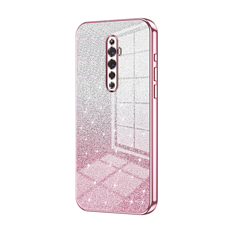 OPPO Reno2 Z Luxurious Electroplated Gradient Glitter Powder Case - Enhanced Lens Protection