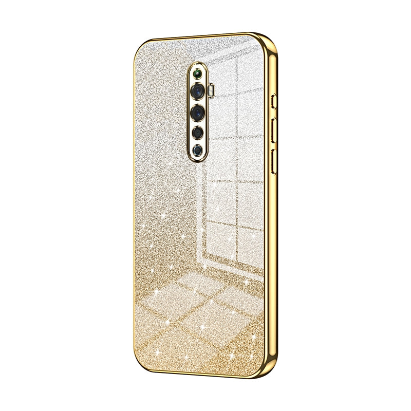 OPPO Reno2 Z Luxurious Electroplated Gradient Glitter Powder Case - Enhanced Lens Protection