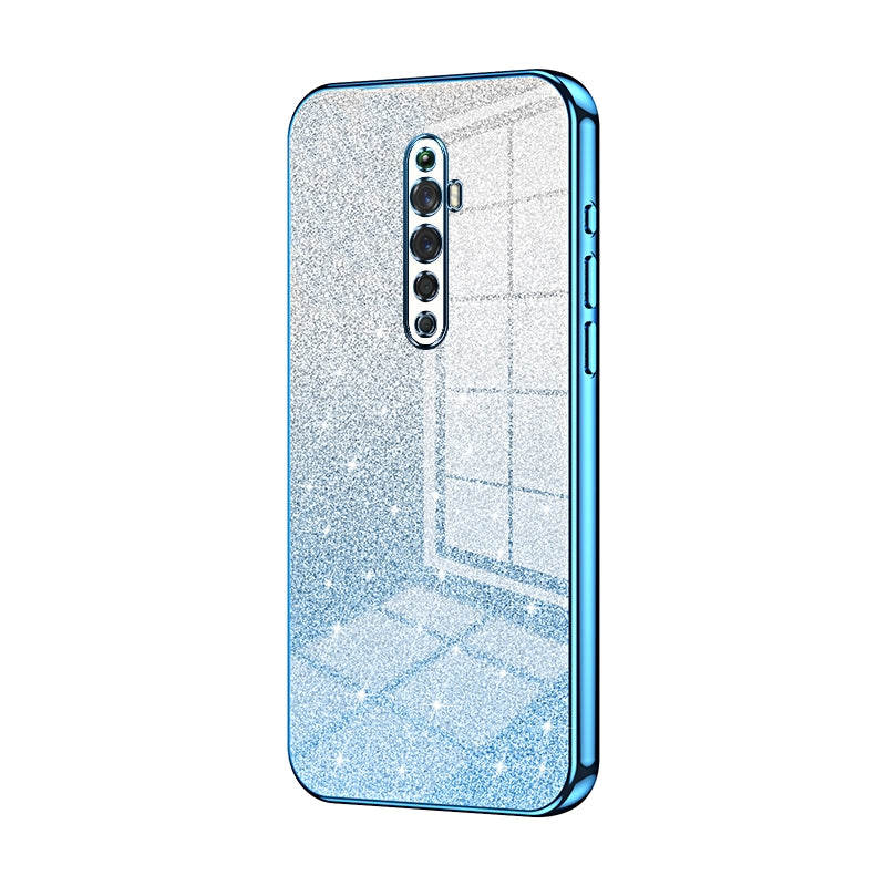 OPPO Reno2 Z Luxurious Electroplated Gradient Glitter Powder Case - Enhanced Lens Protection