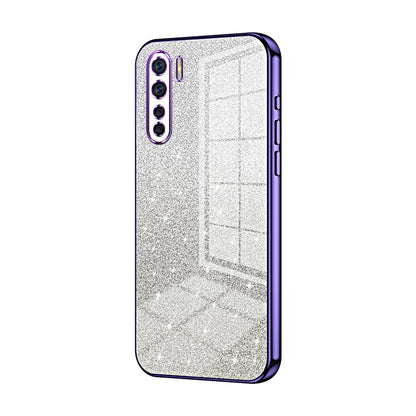 OPPO A91 Luxurious Electroplated Gradient Glitter Powder Case - Enhanced Lens Protection