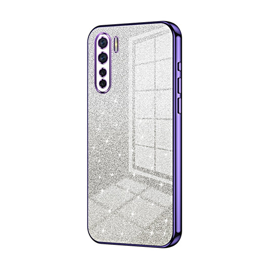 OPPO F15 Luxurious Electroplated Gradient Glitter Powder Case - Enhanced Lens Protection