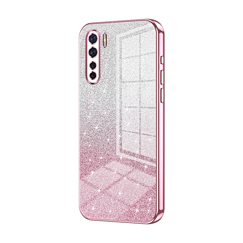 OPPO A91 Luxurious Electroplated Gradient Glitter Powder Case - Enhanced Lens Protection