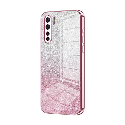 OPPO A91 Luxurious Electroplated Gradient Glitter Powder Case - Enhanced Lens Protection
