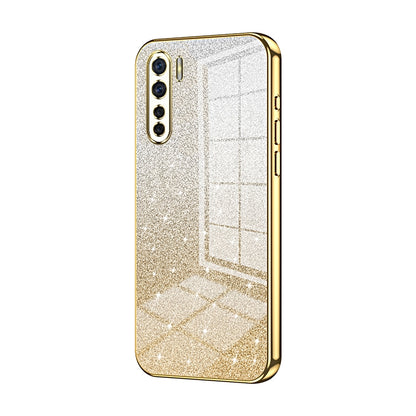 OPPO A91 Luxurious Electroplated Gradient Glitter Powder Case - Enhanced Lens Protection
