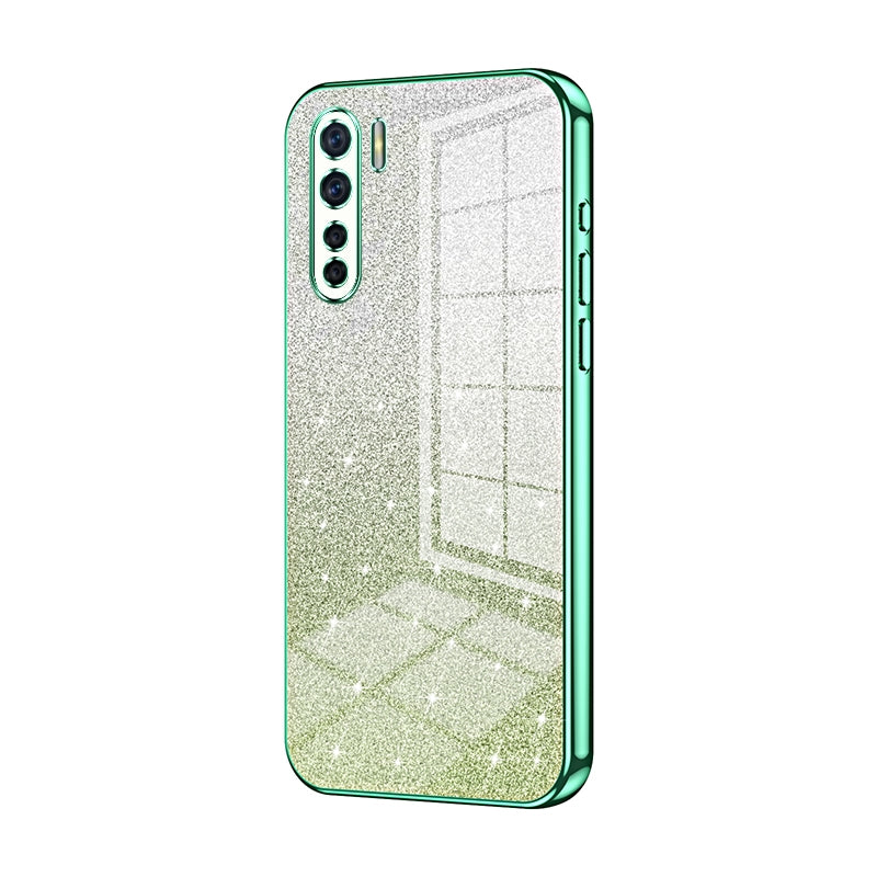 OPPO Reno3 4G Luxurious Electroplated Gradient Glitter Powder Case - Enhanced Lens Protection