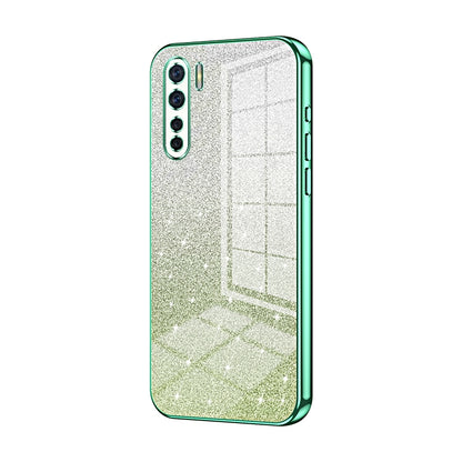 OPPO A91 Luxurious Electroplated Gradient Glitter Powder Case - Enhanced Lens Protection