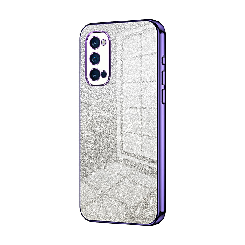 OPPO Reno4 Pro Luxurious Electroplated Gradient Glitter Powder Case - Enhanced Lens Protection