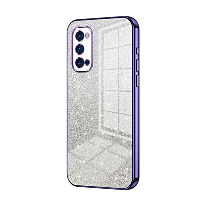OPPO Reno4 Pro Luxurious Electroplated Gradient Glitter Powder Case - Enhanced Lens Protection