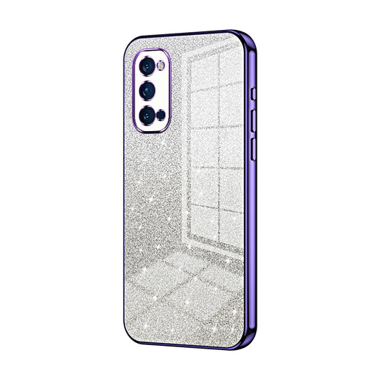 OPPO Reno4 Pro Luxurious Electroplated Gradient Glitter Powder Case - Enhanced Lens Protection