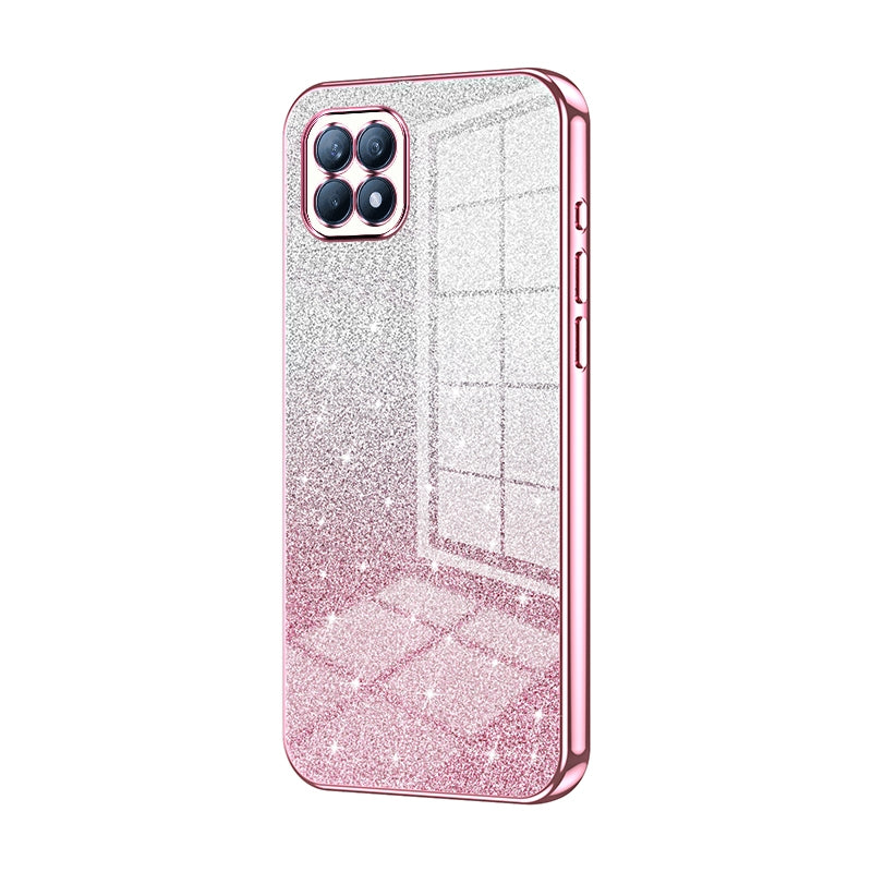 OPPO Reno4 SE Luxurious Electroplated Gradient Glitter Powder Case - Enhanced Lens Protection