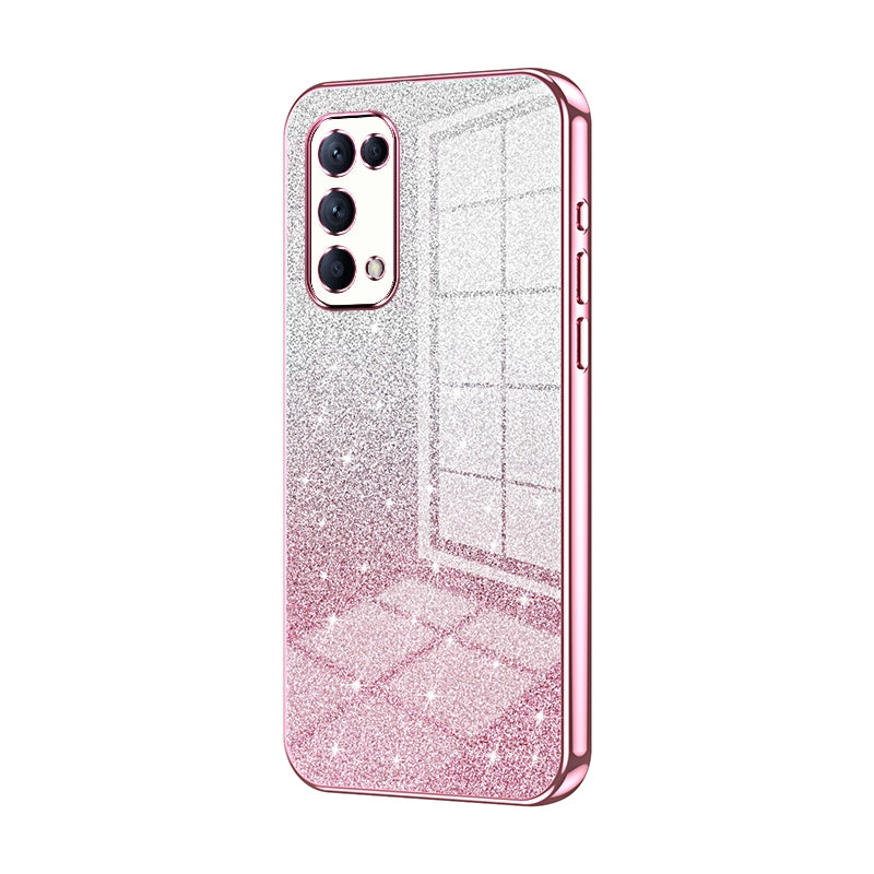 OPPO Reno5 5G Luxurious Electroplated Gradient Glitter Powder Case - Enhanced Lens Protection