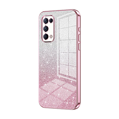 OPPO Reno5 K Luxurious Electroplated Gradient Glitter Powder Case - Enhanced Lens Protection