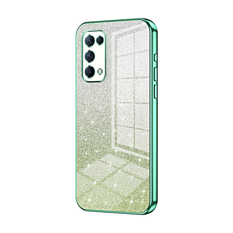 OPPO Reno5 5G Luxurious Electroplated Gradient Glitter Powder Case - Enhanced Lens Protection