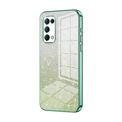 OPPO Reno5 5G Luxurious Electroplated Gradient Glitter Powder Case - Enhanced Lens Protection