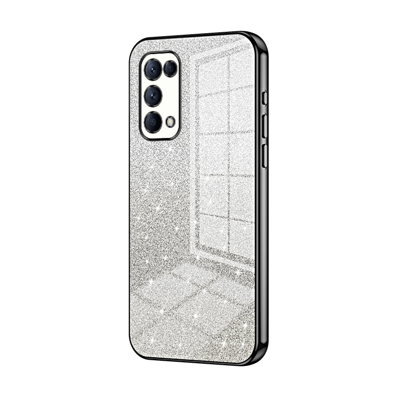 OPPO Reno5 K Luxurious Electroplated Gradient Glitter Powder Case - Enhanced Lens Protection