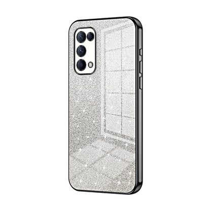 OPPO Reno5 K Luxurious Electroplated Gradient Glitter Powder Case - Enhanced Lens Protection