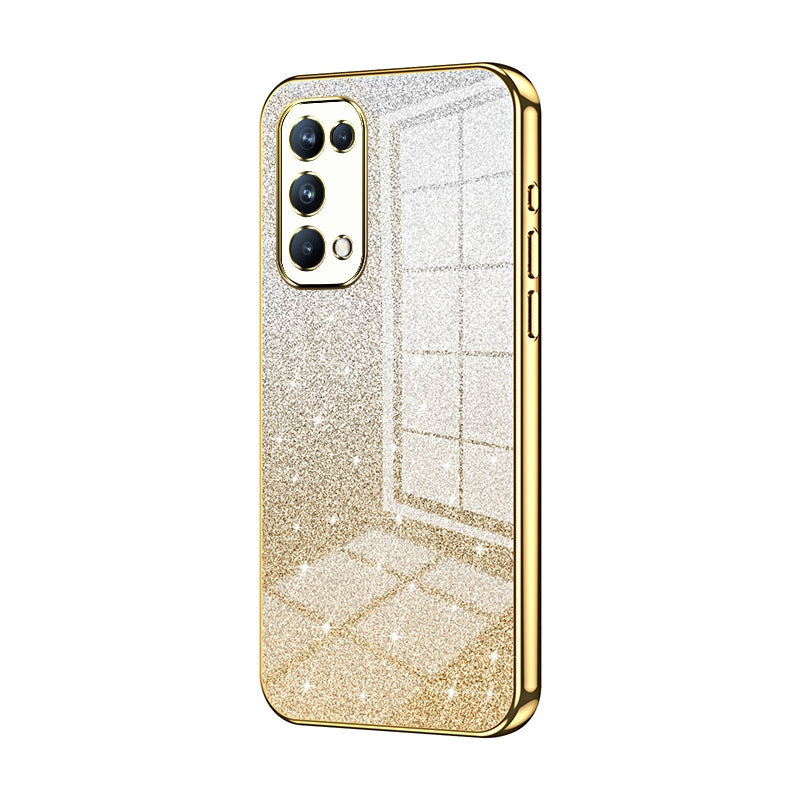 OPPO Reno5 Pro Luxurious Electroplated Gradient Glitter Powder Case - Enhanced Lens Protection