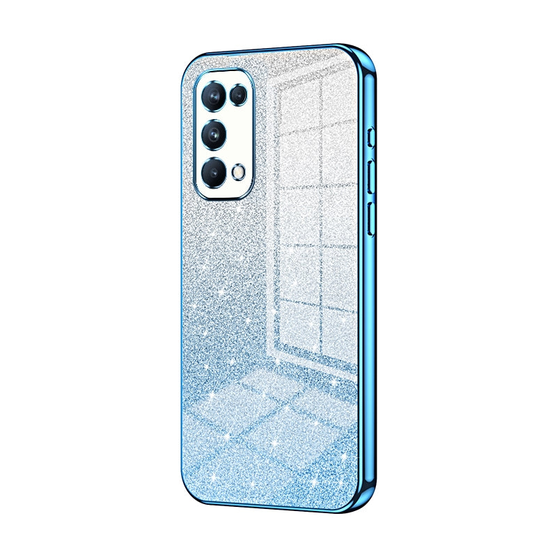 OPPO Reno5 Pro Luxurious Electroplated Gradient Glitter Powder Case - Enhanced Lens Protection