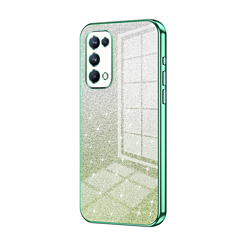 OPPO Reno5 Pro Luxurious Electroplated Gradient Glitter Powder Case - Enhanced Lens Protection