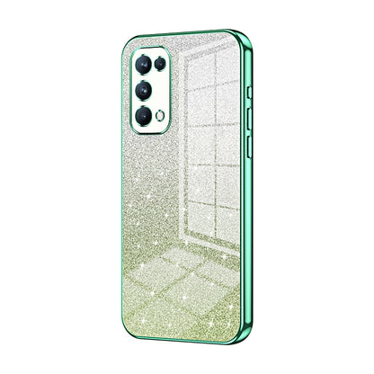 OPPO Reno5 Pro Luxurious Electroplated Gradient Glitter Powder Case - Enhanced Lens Protection